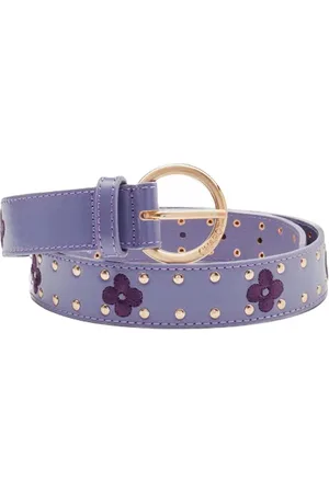 Fabienne Chapot Flower Studded Belt Poppy Purple