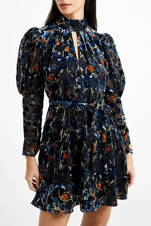 French Connection Avery Burnout Ls Dress Black