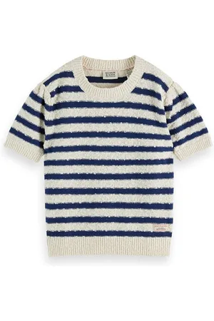 Scotch&Soda Girl Sweater Knit Ss Top Natural