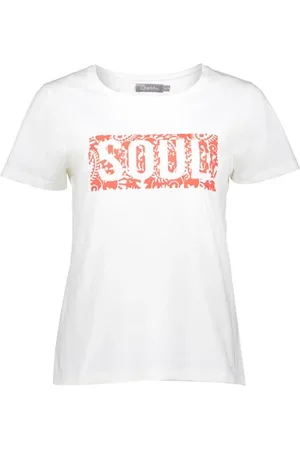 Geisha T-shirt "soul" S/s Off-white/coral