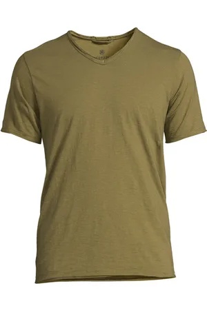 Dstrezzed Basic V-neck Tee Slub Jersey Army Green