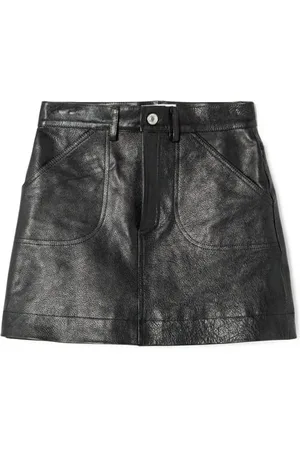 RE/DONE 70s Pocket Mini Skirt Black Leather