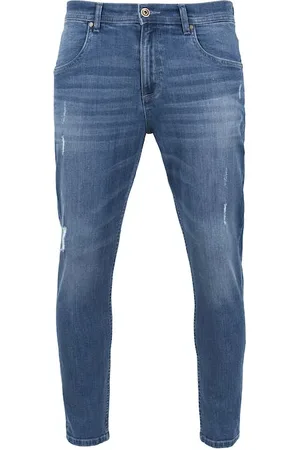 Urban classics Skinny Ripped Stretch Denim Pants Blue Washed