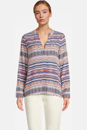 Rich & Royal Printed Blouse With V-neck Rosewater