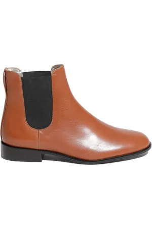 Inès de la Fressange Chelsea Boots Leather Chestnut