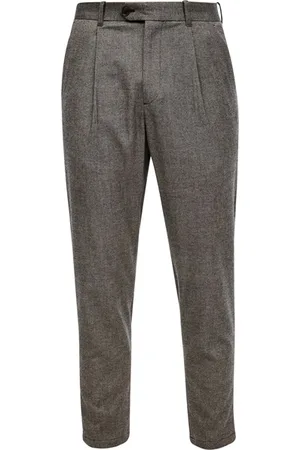 QS by s.Oliver Pants Long S.otrend S Black Label Brown Tweed