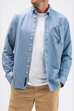 Butcher of Blue Aidan Cotton Oxford Shirt Horizon Blue