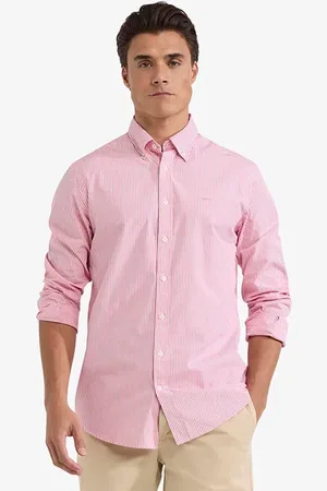 McGregor Striped Poplin Shirt Coral Red