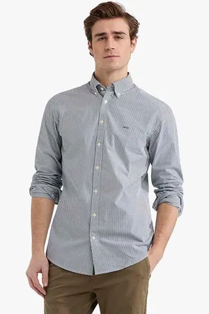McGregor Striped Poplin Shirt Navy