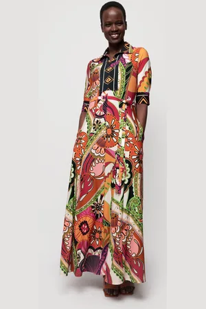Vanilia Flowy Fun Dress Limelight/brown/violet