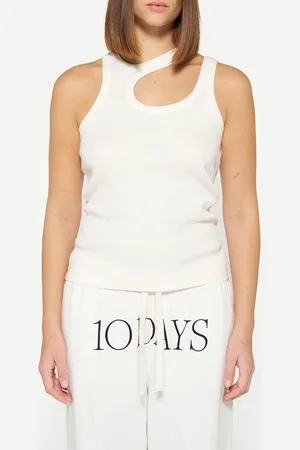 10 days Cut Out Tank Top Rib Ecru