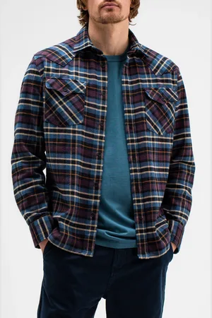 Butcher of Blue Lanton Western Check Shirt Pascha Purple