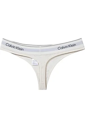 Calvin Klein Thong Heart Monogram Bone White