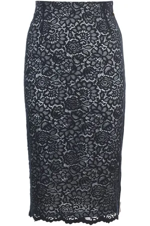 River Woods Lace Skirt Striped Tape Side Blue