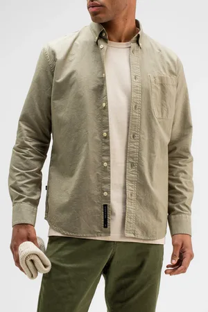 Butcher of Blue Aidan Cotton Oxford Shirt Granite Green