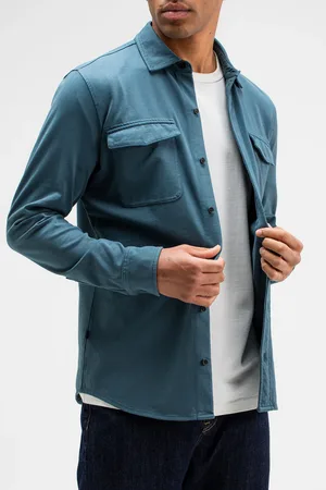 Butcher of Blue Finn Pocket Jersey Overshirt Grey Blue