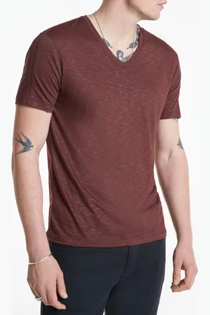 John Varvatos Astor Regular Fit Ss V-neck Pruce