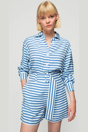 Vanilia Clean Stripe Short Cobalt/off White