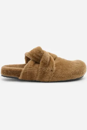 Closed Slipper Shoes Brown Marble