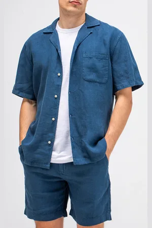 Butcher of Blue Sancho Linen Shirt Ss Iris Blue