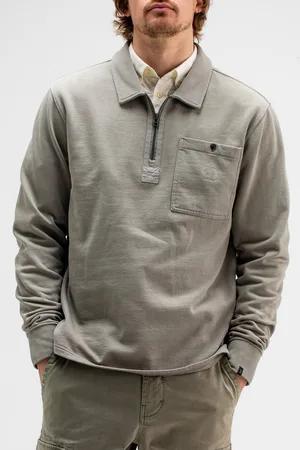 Butcher of Blue Tau Zip Polo Granite Green