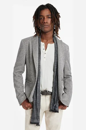 John Varvatos Peak Lapel One Hook Lynn Jacket Black/white
