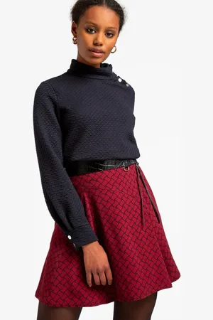 Vanilia Skirt Sleek Frilled Rabarb/black