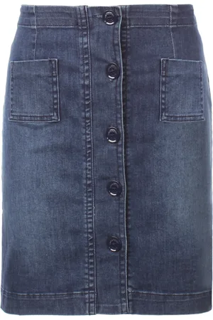 River Woods Jeans Skirt Front Closure Blue