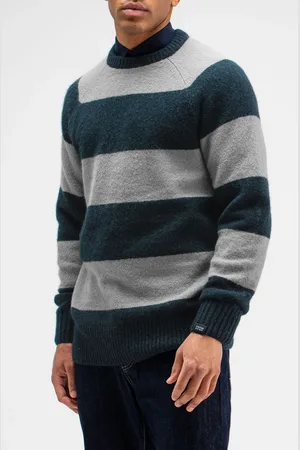 Butcher of Blue Edmund Stripe Crew Alaska Blue
