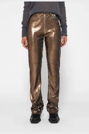 10 days Pants Sequins Warm Taupe