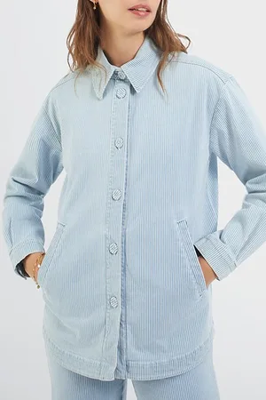 ICODE Blue Jacket With White Thin Stripes