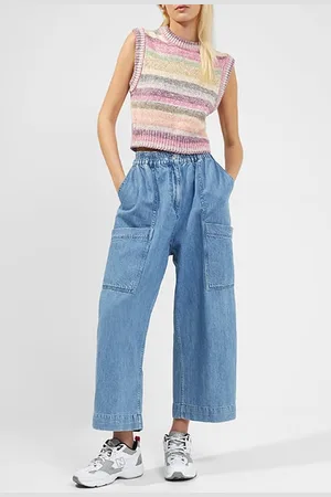 French Connection Zuzi Linen Dnm Carpenter Jeans Light Blue