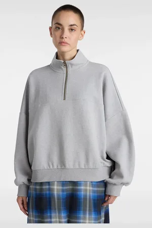 Vans Elevated Double Knit Loose Mock Neck Cement Heather