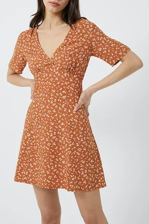 French Connection Es Bonita Drape V Nk Mini Drs Brown