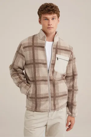 WE Fashion Cardigan With Zipper Beige