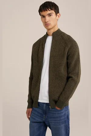 WE Fashion Cardigan With Zipper Dark Green