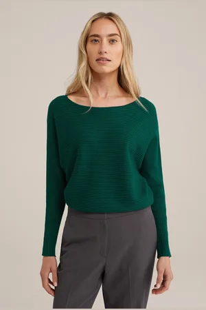WE Fashion Knitted Pullover Dark Green