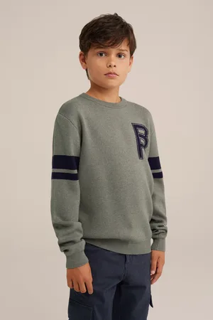 WE Fashion Knitted Pullover Dark Green