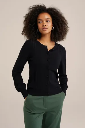WE Fashion Knitted Cardigan Black