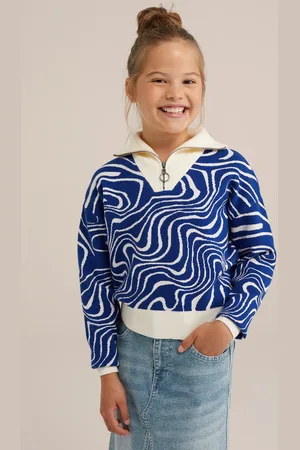 WE Fashion Knitted Pullover Cobalt Blue