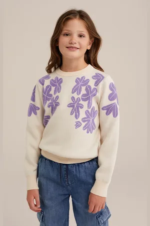 WE Fashion Knitted Pullover White