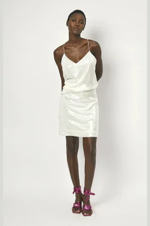 Dante 6 Punch Sequins Singlet Milk White