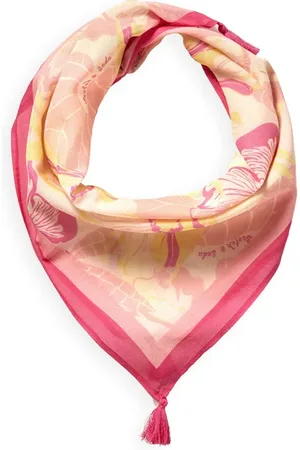 Scotch&Soda Cotton Square Bandana Scarf With Tassels Vondelfield Blossom
