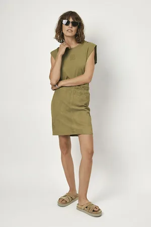 Dante 6 Vixen Suede Mini Skirt AloË Green