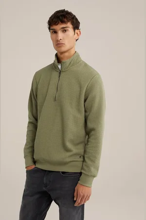 WE Fashion Halfway Zipper Sea ​​green