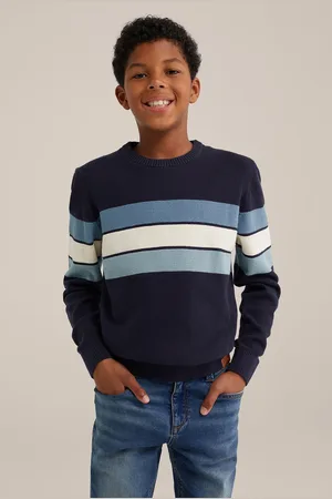 WE Fashion Knitted Pullover Dark Blue