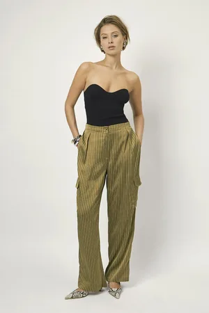 Dante 6 Harlow Pinstripe Pants Green Clay