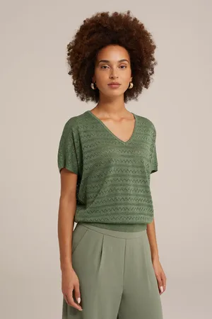 WE Fashion Knitted Pullover Green