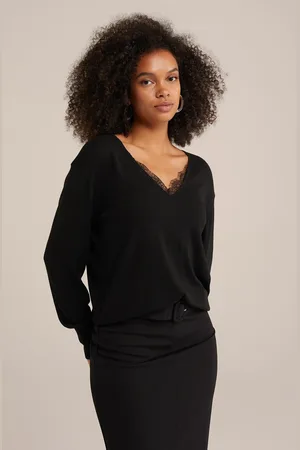 WE Fashion Knitted Pullover Black
