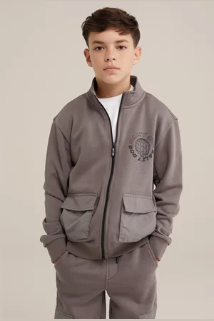 WE Fashion Cardigan With Zipper Grey